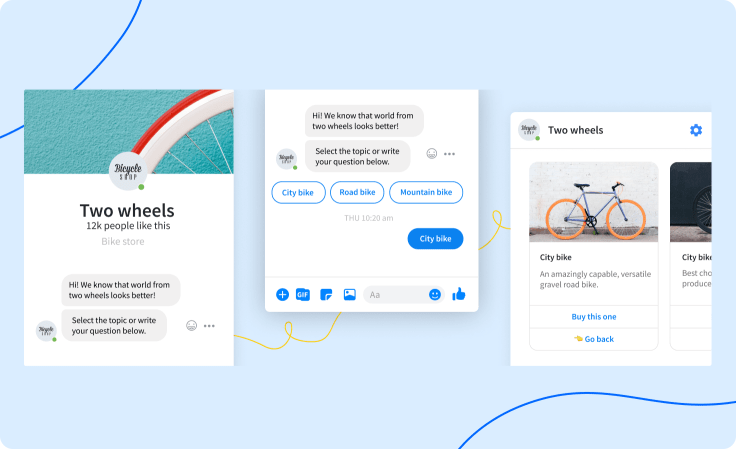 a chatbot within the facebook messenger widget 