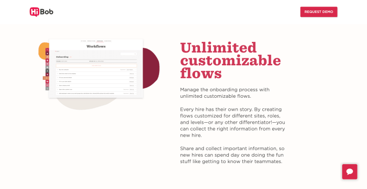 hibob customizable flows section
