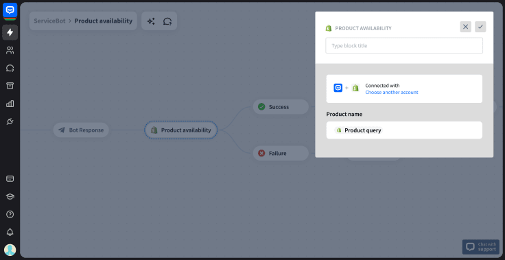 chatbot product availability block view
